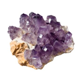 Drusa de amatista con cristales unidos por la base. Qué es la gemoterapia. Gemoterapia.ogr