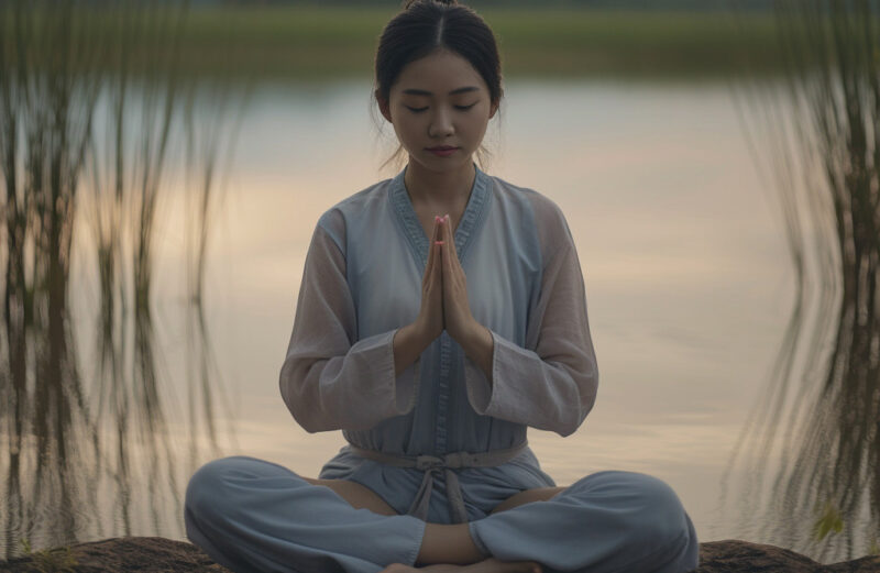 mujer practicando yoga, la flor de loto, energia, chakras y gemas por gemoterapia.org